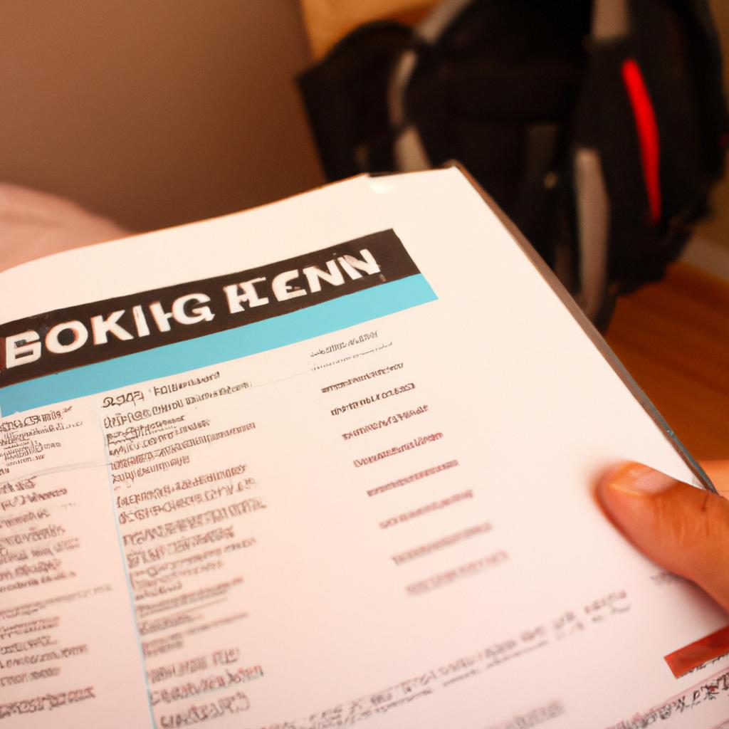 Person holding rental booking form