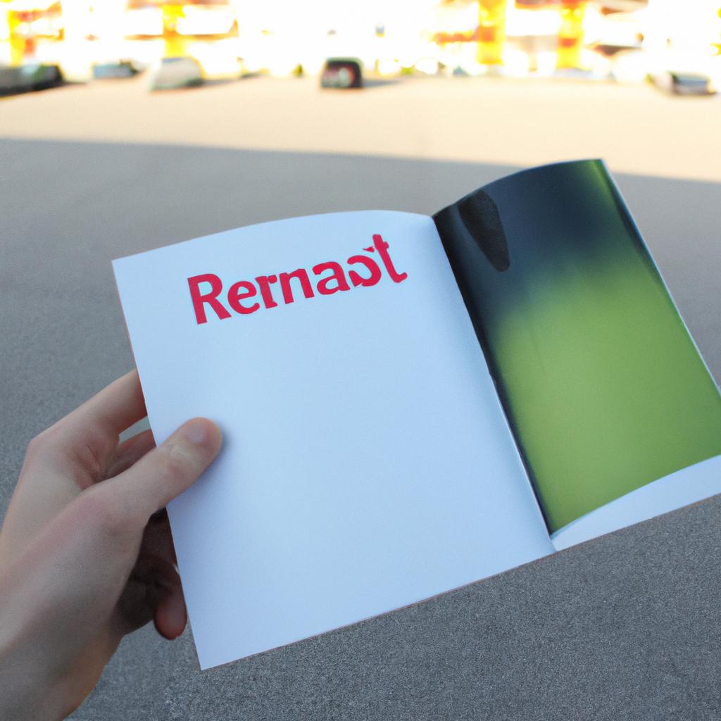 Person holding a rental brochure