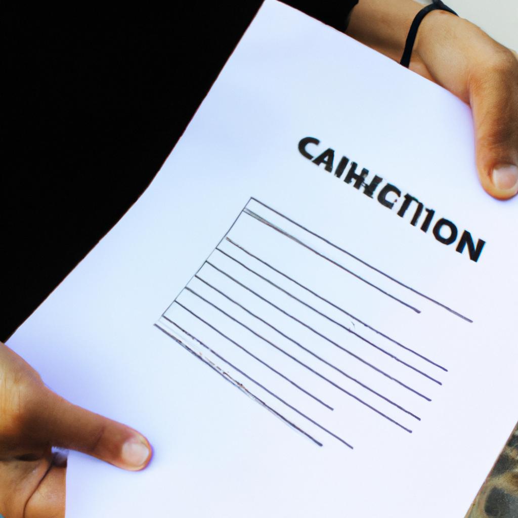 Person holding a cancellation form