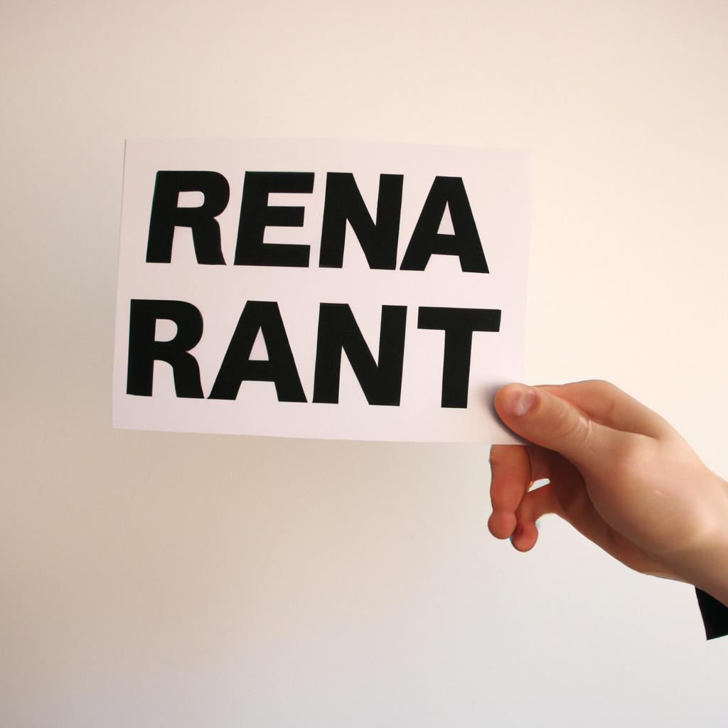 Person holding rental price sign